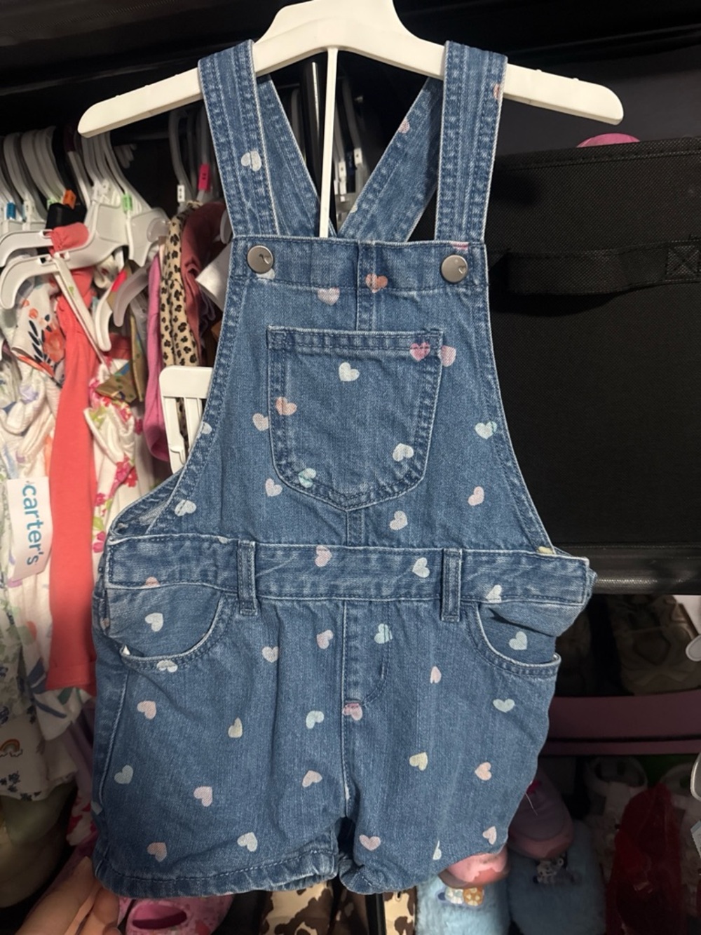 Source Unknown Blue Denim Heart Print One-Piece Bodysuit and Dress bundle of 2
